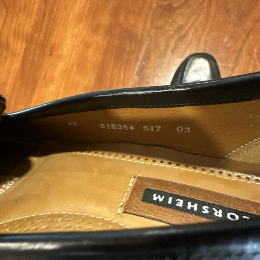 Florsheim Tassel Loafer Black Leather Square Toe Men's US 9D